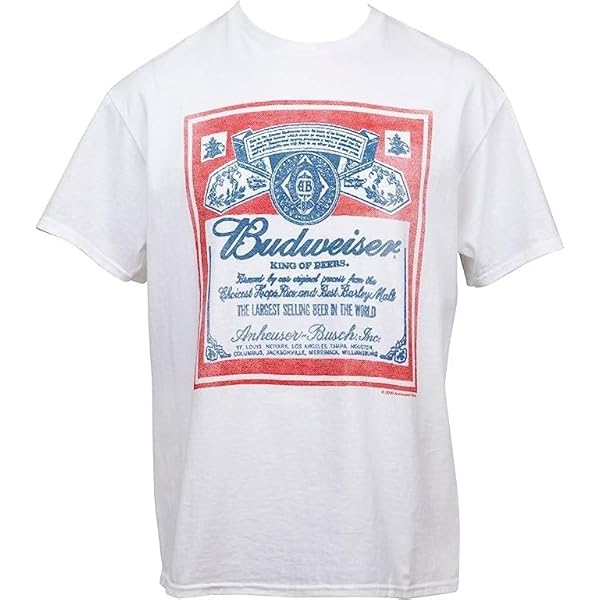 Budweiser King of Beers Vintage Label T-Shirt (as1, Alpha